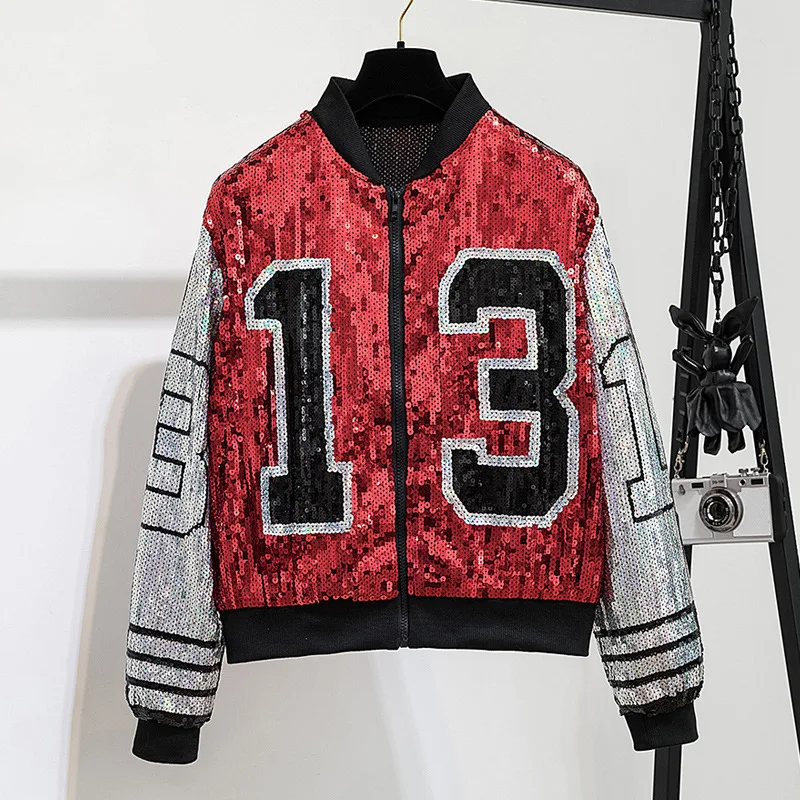 Low Moq Windbreaker Letterman Sequin 