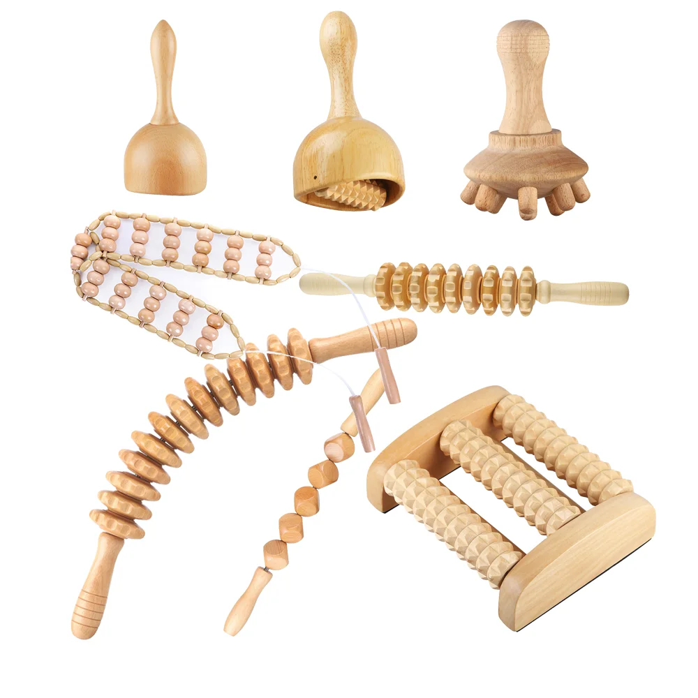 Wooden Massage Tools Wood Tool Stainless Steel Guasha Massager Wood