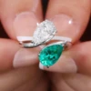 18K yellow gold+lab diamond ring