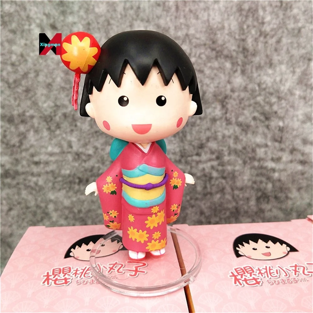 Mini Pvc Anime Figurine Model Toy Gifts Mystery Action Figure Chibi Maruko Chan Kimono Blind Box Toys