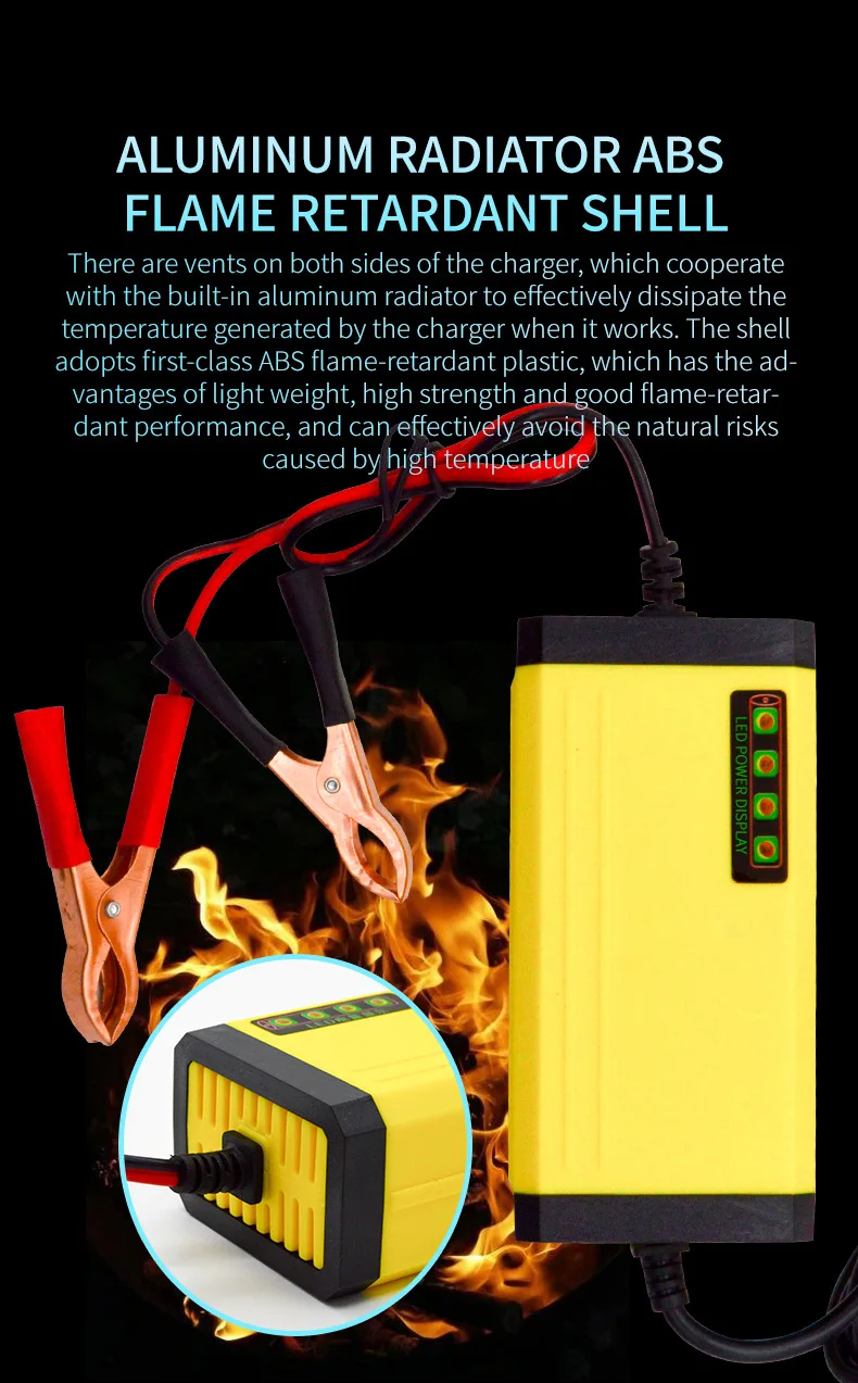 Factory Wholesale12v2A  Smart 12V 6AH-100AH Battery Charger for Cars and Motorcycles for Lead-Acid Batteries factory