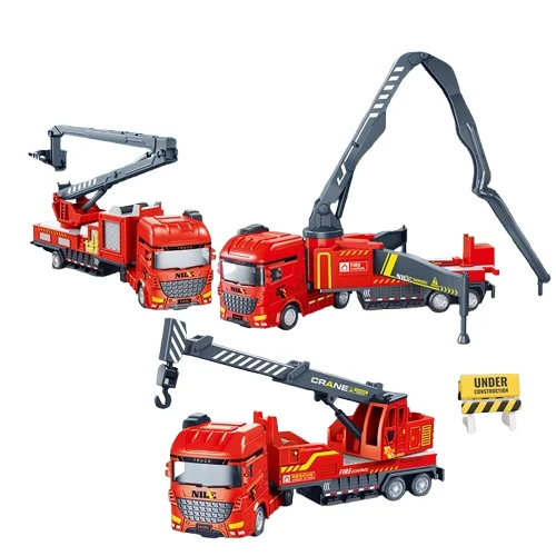 2024 High Quality Inertial Model Rescue Car Toy Fire Truck Simulation 360 Degree Chassis Rotate Friction Fire Engine Toys