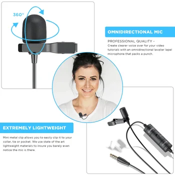 BOYA BY-M1S Omnidirectional Professional Lavalier Lapel Microphone Condenser Recording Mic for Mobile Camera Computer product image