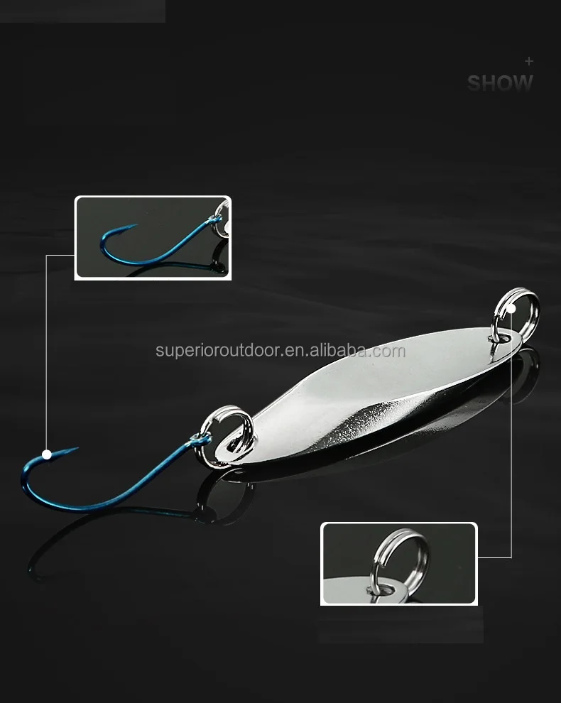 Superiorfishing Spoon Fishing Lure Metal Spoon Baits Beveled Sequin