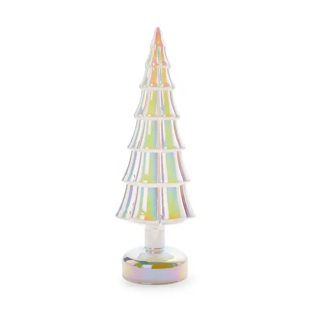 High quality glass Xmas tree ornament led lighted home decorative lamp factory