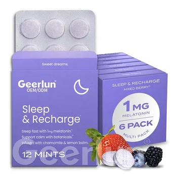 OEM Fast Acting Supplements Fall Asleep Mints Relgulate Sleep Cycles Melatonin Chewing Tablets Sleeping Recharge Melt Candy