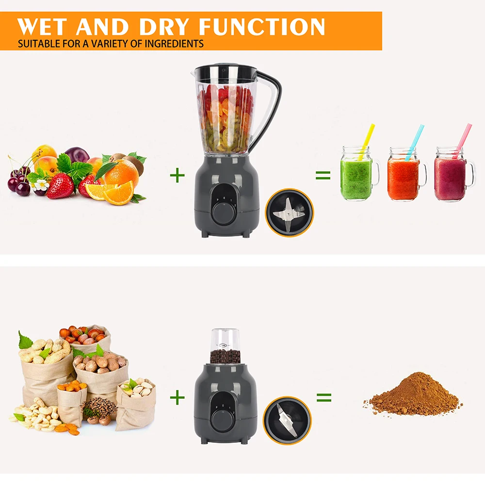 Stand Blender Multifunction Blender 2 Speeds With Plastic Jar And