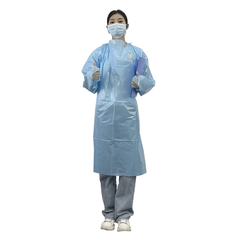 Fast Delivery Disposable 40g CPE Medical Gown with Long Sleeves FDA 510K Approved Reusable Dental Hospital Apron for Doctors