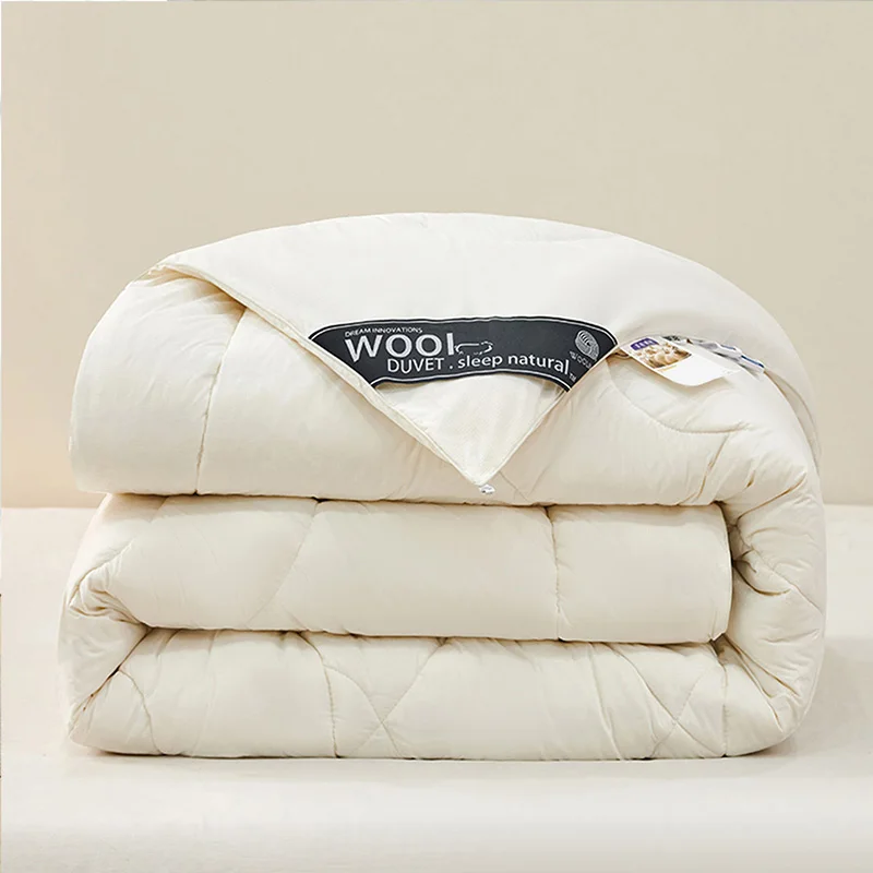 Wholesale Custom Gram Weight of Wool Washable Thick Warm Natural Wool Quilt for Home