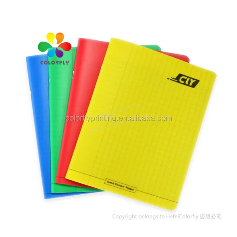 Exercise Book 96 Pages 17 X 22 cm Large Squares Polypropylene Cover Plastic Assorted Color