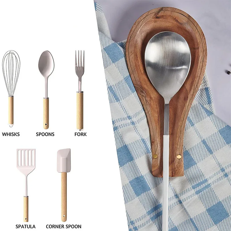 Современная деревянная подставка для ложки из акации кухонной