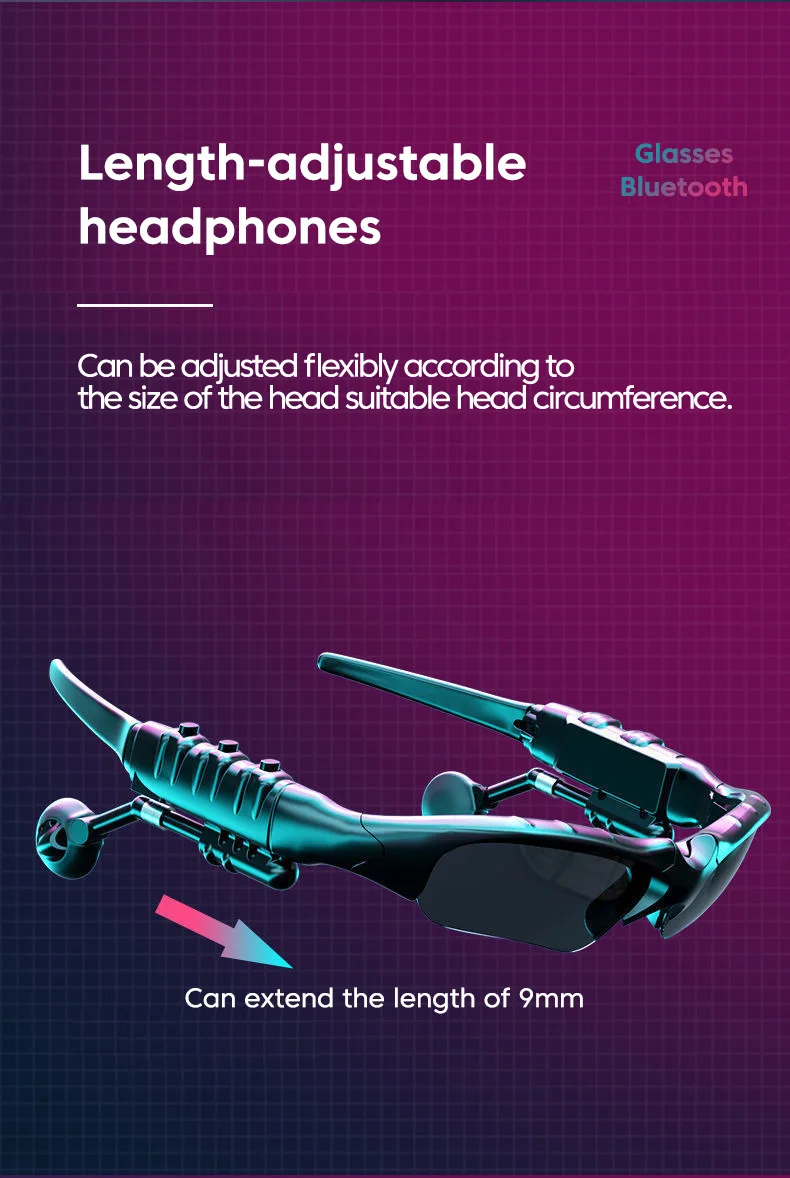 Hot Selling Outdoor Cycling Sports Glasses Wireless Headphones With Microphone Smart Bluetooth of Headphones Sunglasses