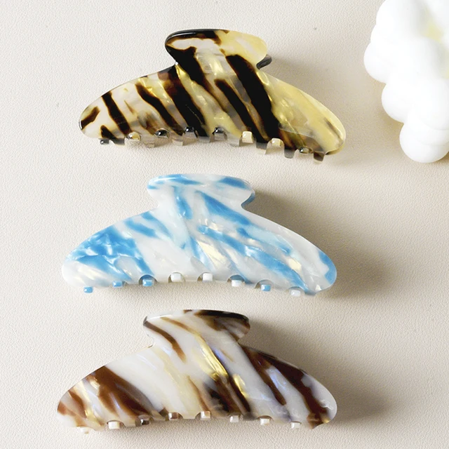 New Large Colorful Acetate Women Hair Claw Fashion Marble Texture High-end Hair Clip Acetic Acid Exquisite Girl's Hair Accessory