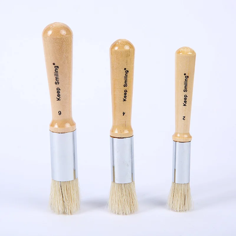 Xin Bowen Customize High Quality Keep Smiling Brand Single Natural Color Bristle Oil Painting Paint Brush
