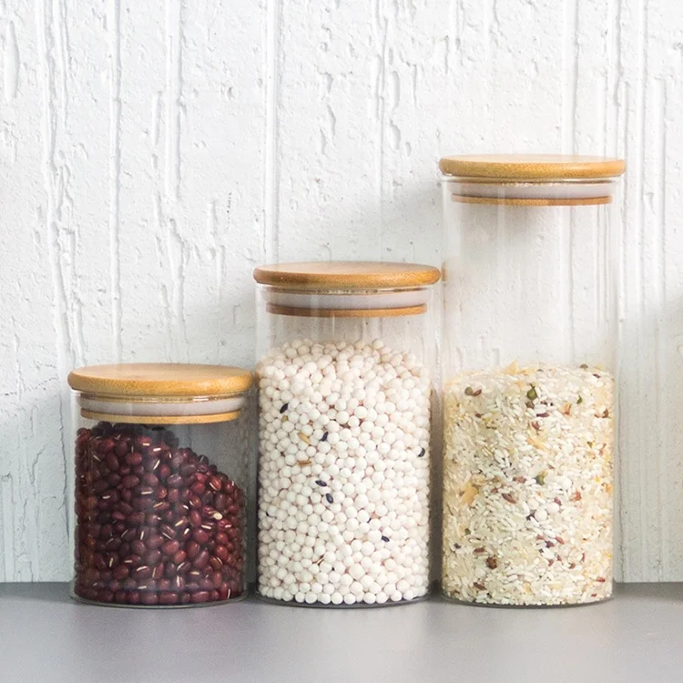 Eco Friendly Borosilicate Glass Storage Jars with Bamboo Lid Food Kitchen  Glass Jar Mason Jar - China Bamboo Lid Glass Jar and Glass Jar price