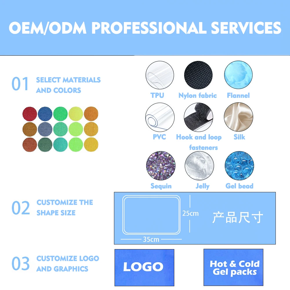 customize round aqua pearls reusable hot and cold compress pack gel ice packs