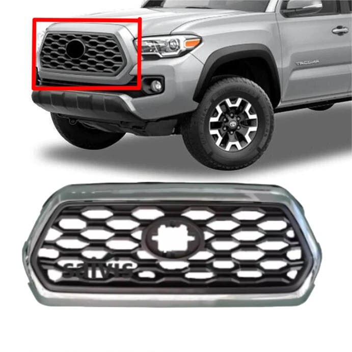 car body kit front chrom black grille for Toyota Tacoma 4x4 2020 2021 2022 2023 accessories