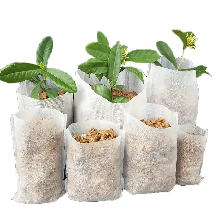 Non Woven Fabric Biodegradable Grow Nursery Bags For Planting Seeds