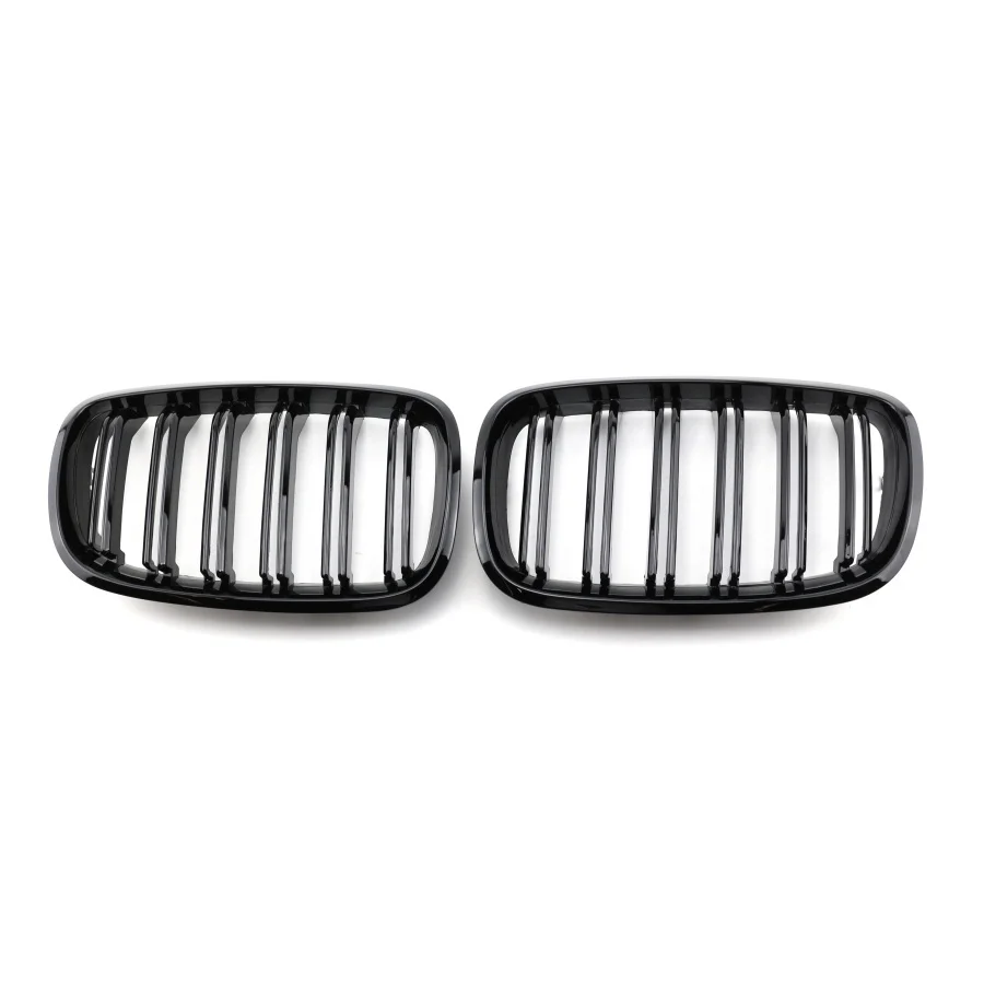 product tiypeor car high gloss black triple bar front kidney grille kit with dual banners for bmw x5 e70 2008 2014-9