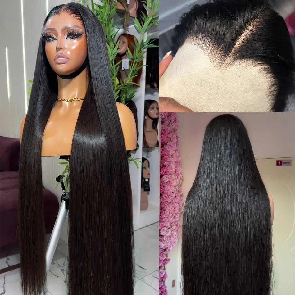 13x4 13x6 HD Lace Frontal Echthaar Perücke Knochen Gerade 40 Zoll Brasilianische Transparent 250% Lace Front Perücken Für Frauen_voghion.com