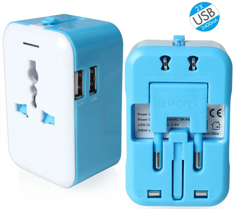 Adaptador De Viaje Universal Todo En Uno,Con 2 Puertos Usb - Buy ...