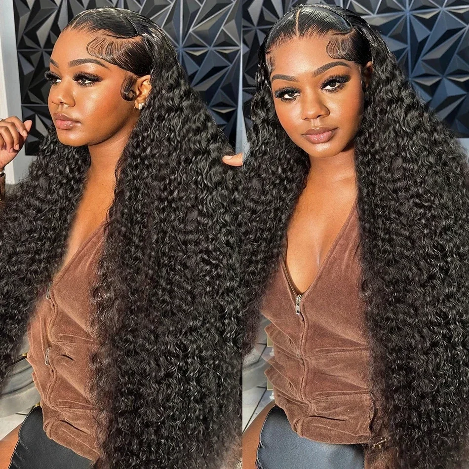 Deep Wave Human Hair Lace Front Wig Hd Transparent Lace Frontal_voghion.com