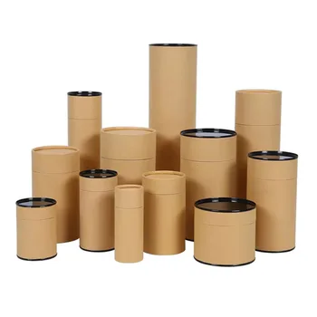 Customized matte black cardboard round kraft cosmetic paper boxes
