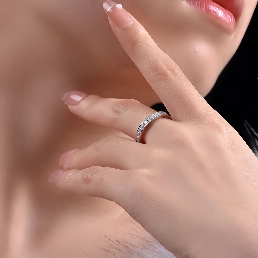 MUSHAN Jewelry Factory 925 Sterling Silver Ladies Rings Stylish Engagement and Wedding Jewelry High Carbon Diamond Couple Rings