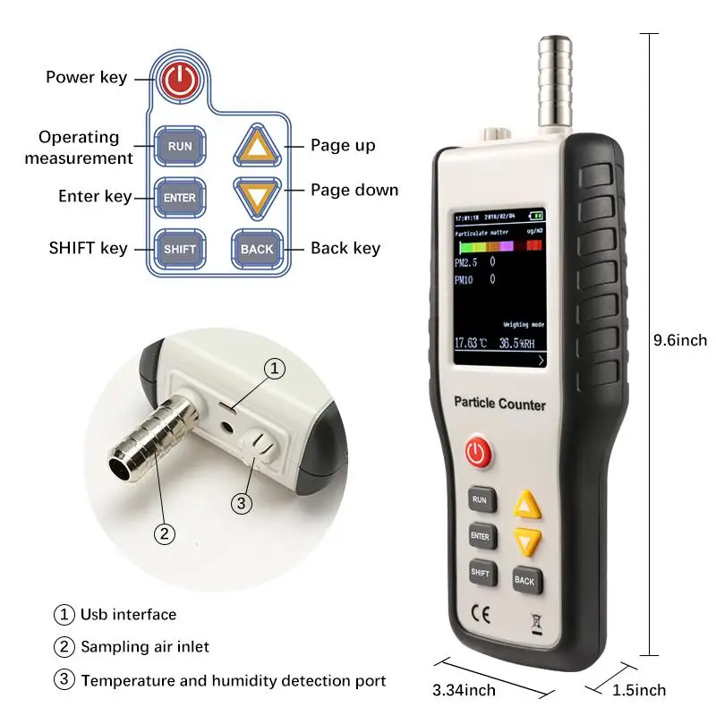 HT-9600 High Quality Wholesale Particle Counter Dust Sampling Meter PM 2.5 Detector Gas Analyzer