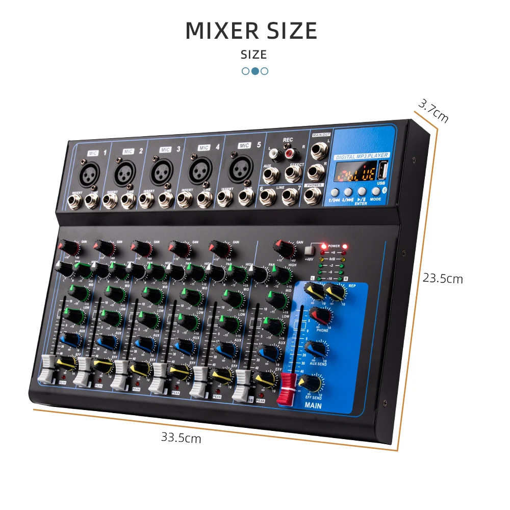F7 7 Channel Mixing Console With Usb Function Suitable Audio Sound Card