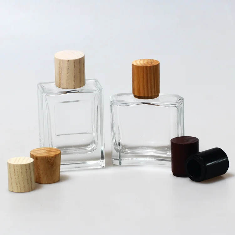 Новый дизайн 2021 года, стеклянная бутылка для духов с деревянным колпачком для духов, жидкости для духов, специальный деревянный колпачок