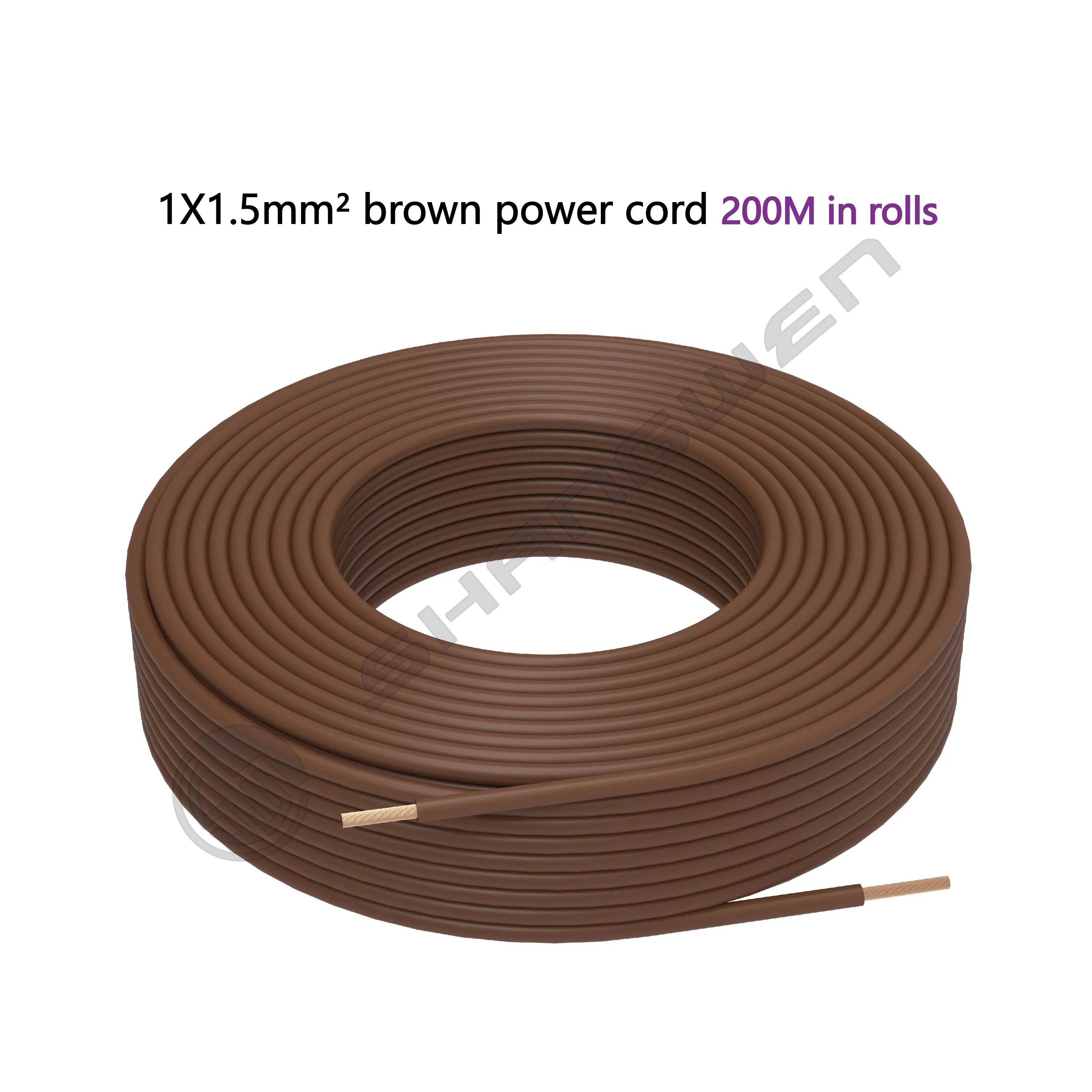 RV Single Conductor PVC Insulated Wire Power Cord 1*1.5mm² H07V-K 450/750V Brown CE CCC VDE Insulation Bare Copper Single Core