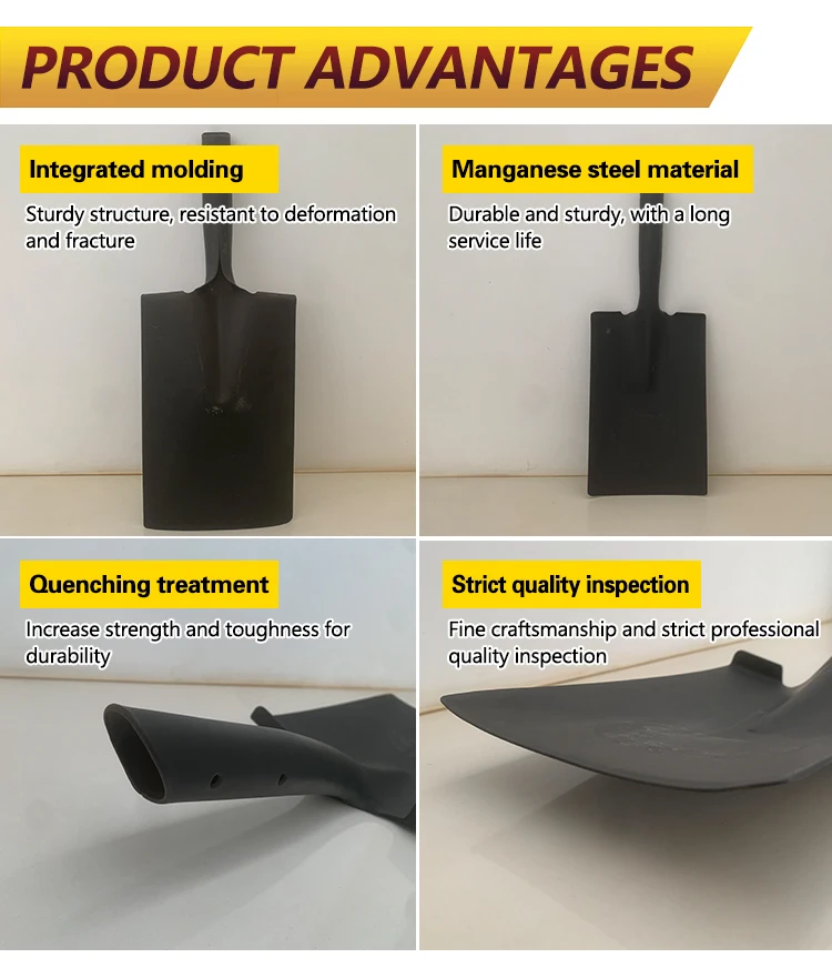 product china factory square round metal stainless steel  garden farming shovel head-3