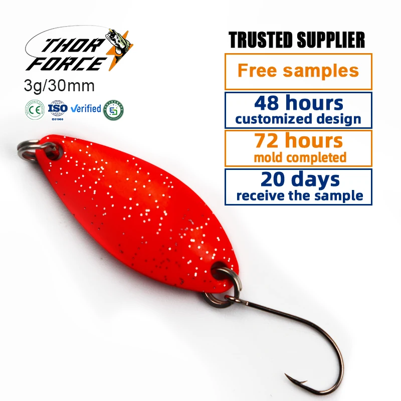 2.5g3g/30mm Metal Spoon Trout Bait Spinner Fishing Lure Lake Sea Carp Bass Spinner Jig Fishing Tackle
