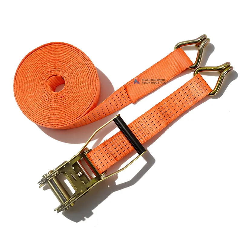 2in*5tons Heavy Duty Ratchet Tie Downs,Cargo Control Ratchet Tie Down Transport Straps Cargo Lashing Belt Strap with J Hook factory