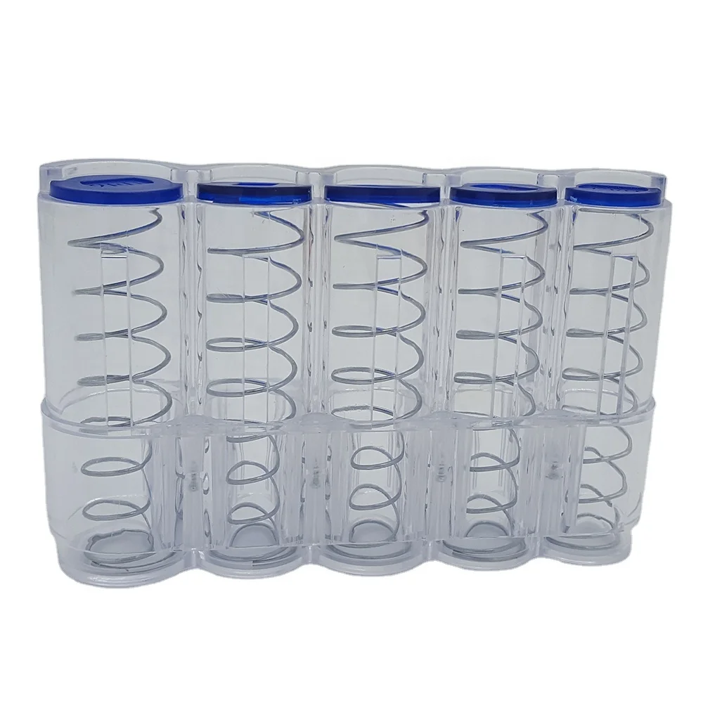 Заводская оптовая продажа коробка для управления классификацией монет евро цилиндрическая пластиковая с 5 отверстиями