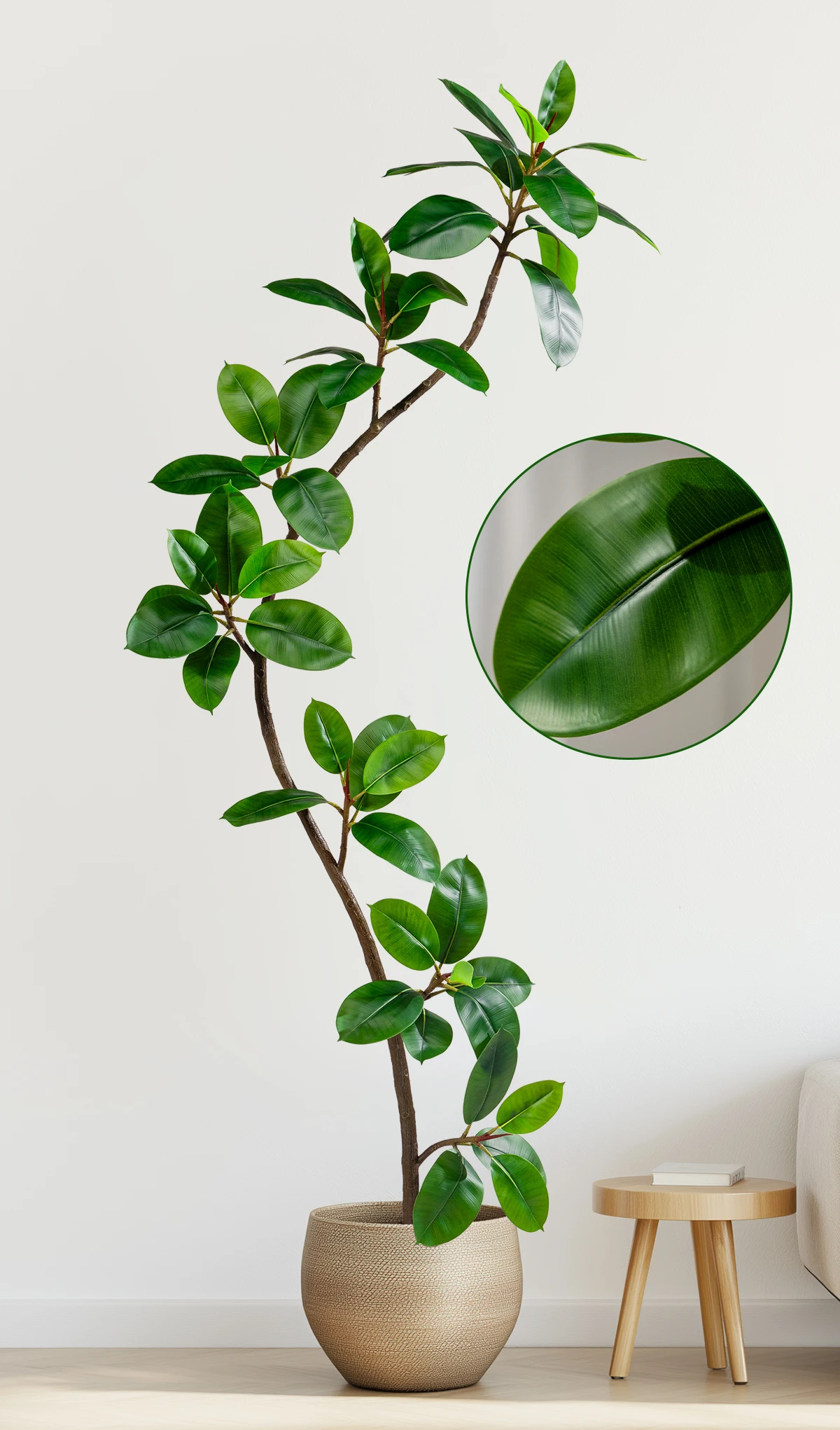 Best-Selling 2m Large Green Artificial Banyan Trees Piano Leaves Indoor Living Room Decor Silk Faux Grass for Office Decoration manufacture