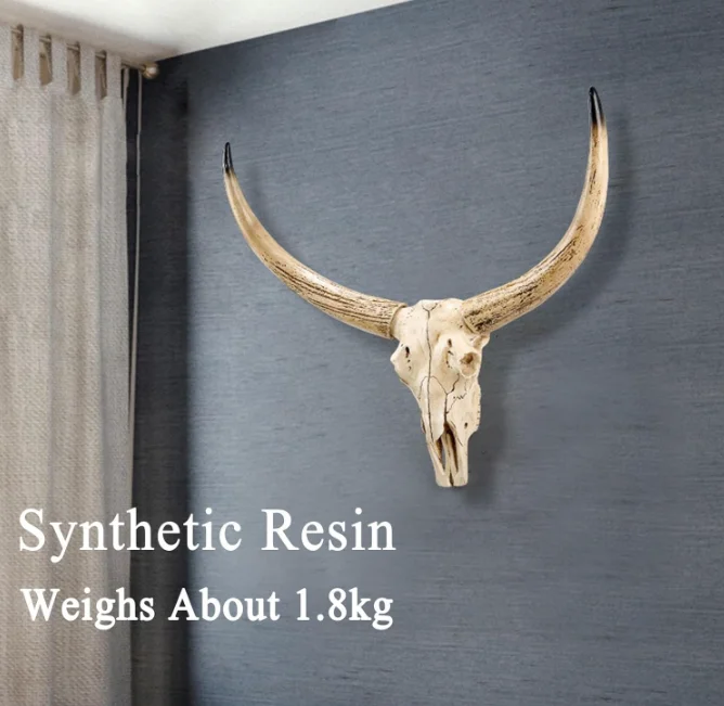 68cm Long Horn Cow Skull Wall Resin Ornament SKE30 Hand-Painted Steer Head Sculpture Boho Southwestern Ranch Decor Halloween 3 68cm Long Horn Cow Skull Wall Resin Ornament SKE30 Hand-Painted Steer Head Sculpture Boho Southwestern Ranch Decor Halloween - Image 3