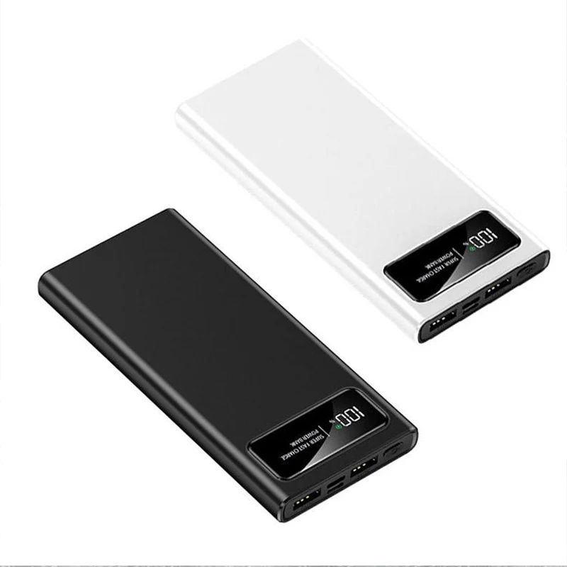 Power Bank 10000mAh Super Fast Charging PD 22.5W, Built-in USB-A+C Port, Digital Display Phone Battery Pack ,Black White PB206