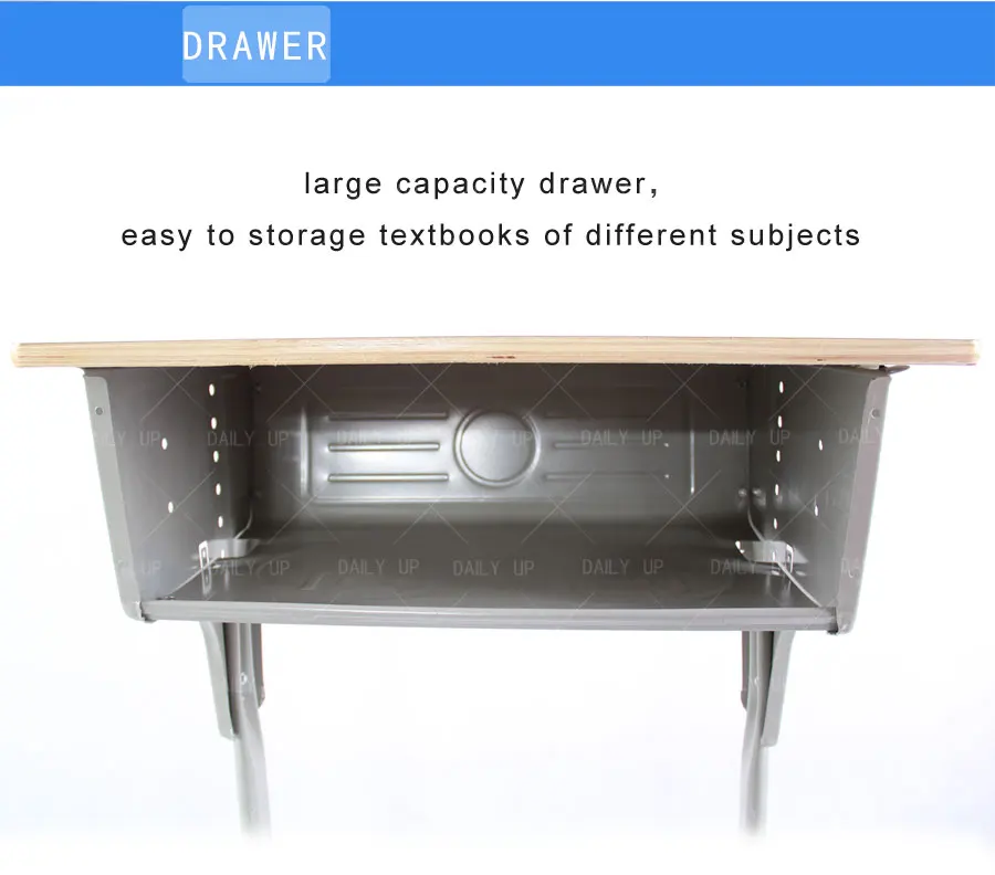 Adjustable Student Desk And Chair Set School Classroom Writing Table With Large Drawer Backless Chair For Reading Room Tutoring