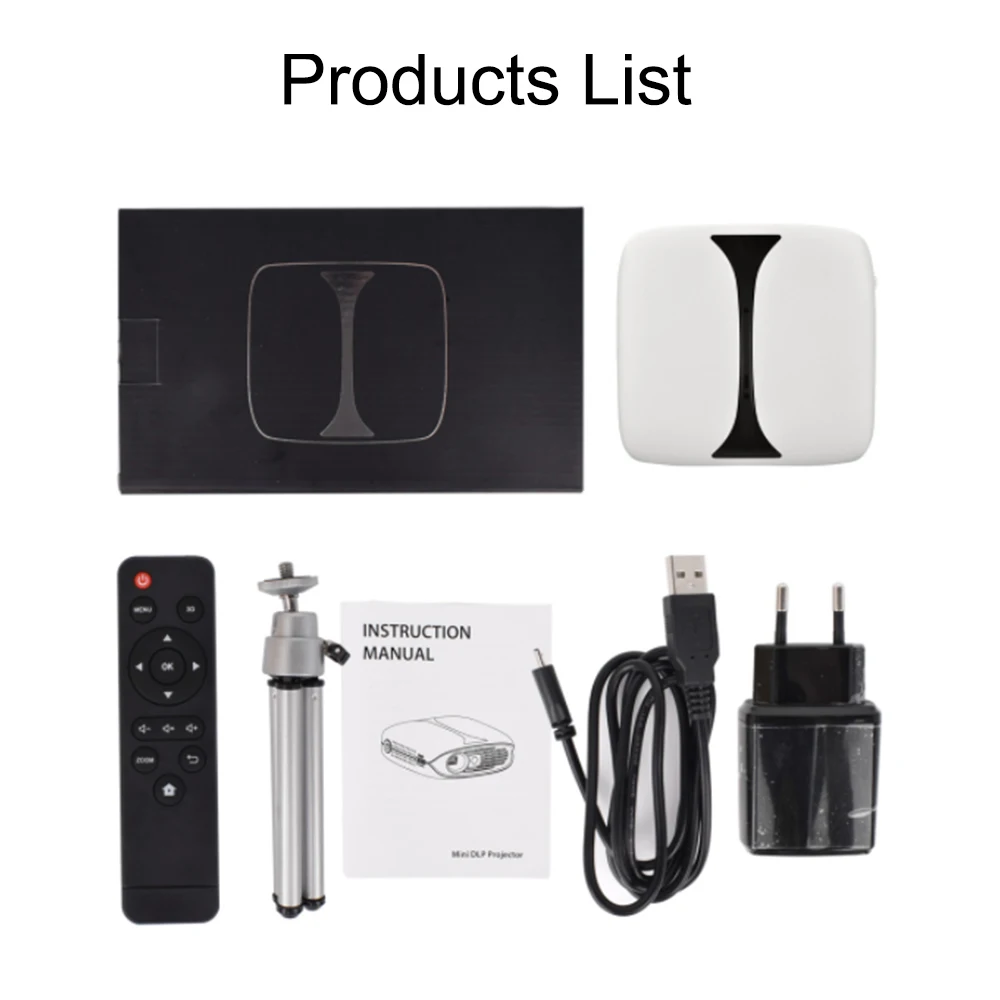 RD606 Basic DLP Mini Projector  Rechargeable Pocket for Home iPhone Android Laptop Beamer Projector hd Ready