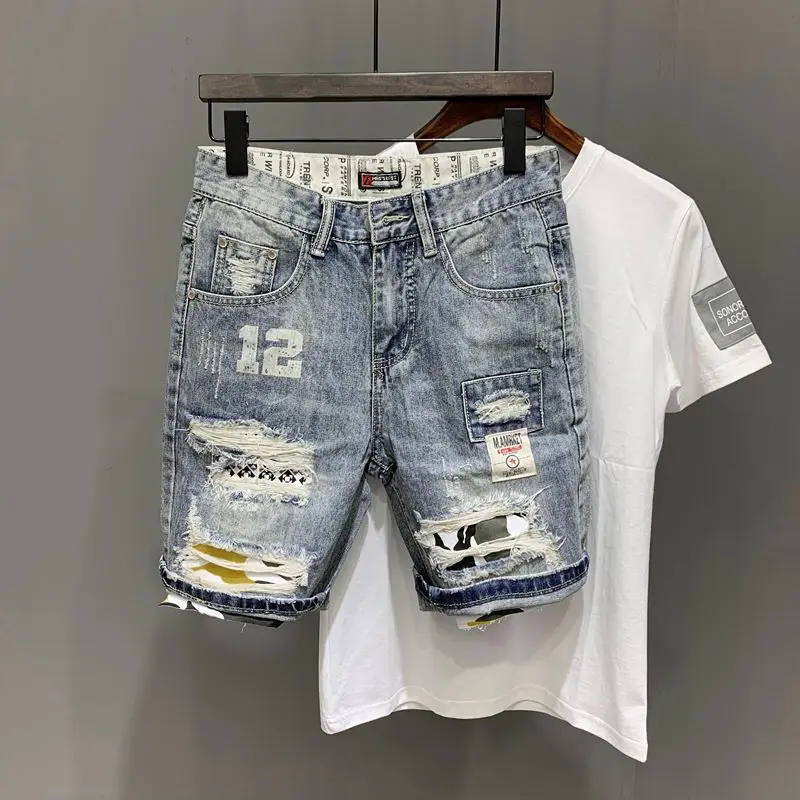 New Arrival Ripped Destroyed Distressed Denim Shorts Mens Hole Denim ...
