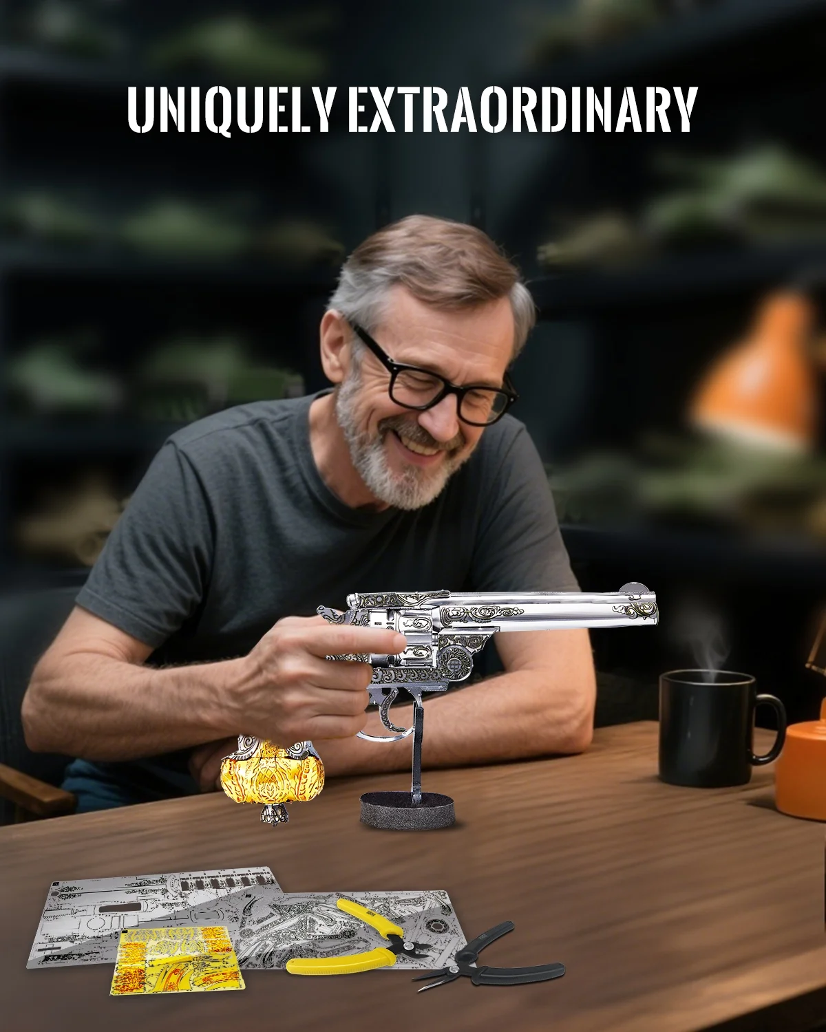 Piececool HP423-SG Revolver - Educational DIY Metal Puzzle Gun