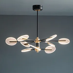 JACKSUN Post-modern Racket Chandelier Living Room Acrylic Bedroom Pendant Lamp Led Black Dining Room Lamp Iron