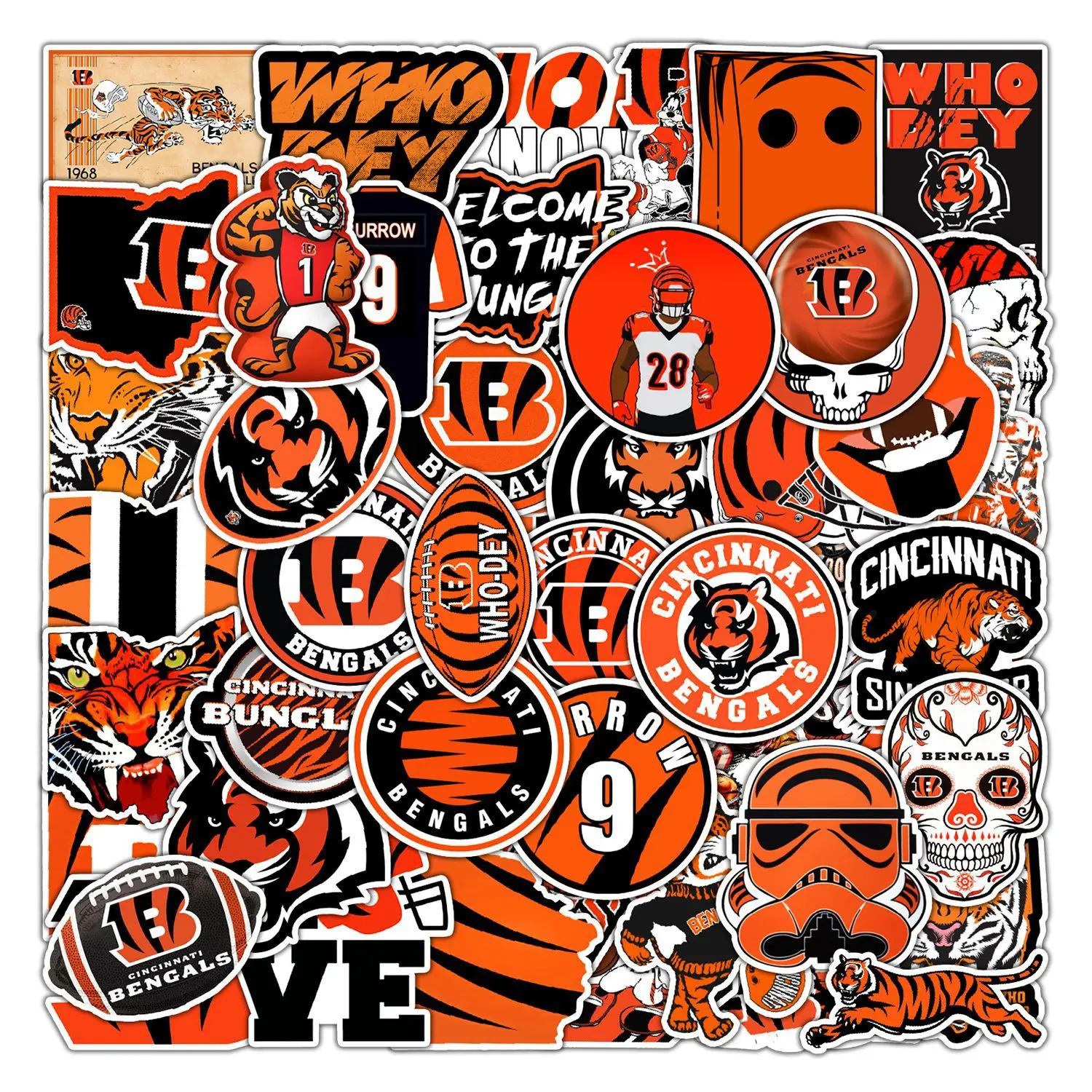 Cincinnati Bengals Aufkleber 20,3x20,3 Cm – Offizielles Lizenziertes Vinyl, Wetterfest Für Fenster & Auto
