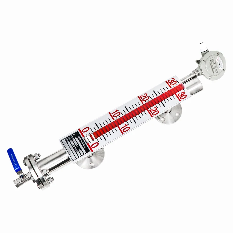 Ss304 Magnetic Float Level Switch Lpg Tank Level Indicator 4-20Ma Anti-corrosion Liquid Oil Chemical Magnetic Flap Level Gauge