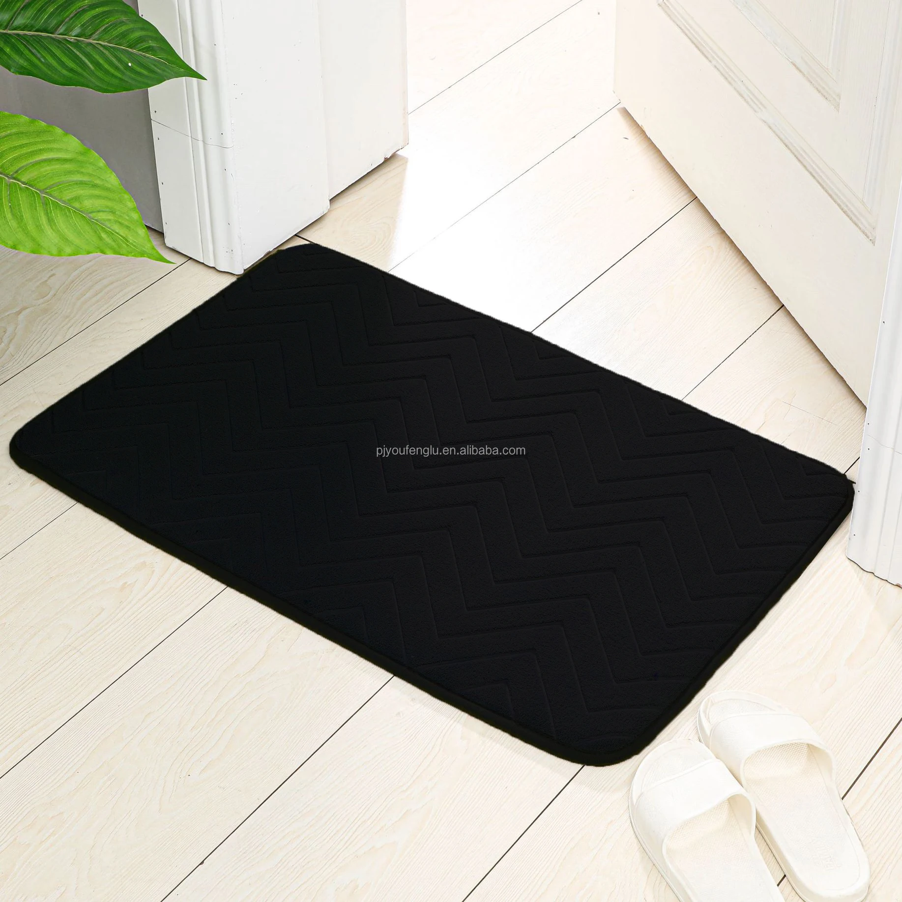 High frequency 3D Manufacturers coral velvet bath rug nonslip carpet Memory sponge bathroom waterproof SBR bottom absorbent mat manufacture