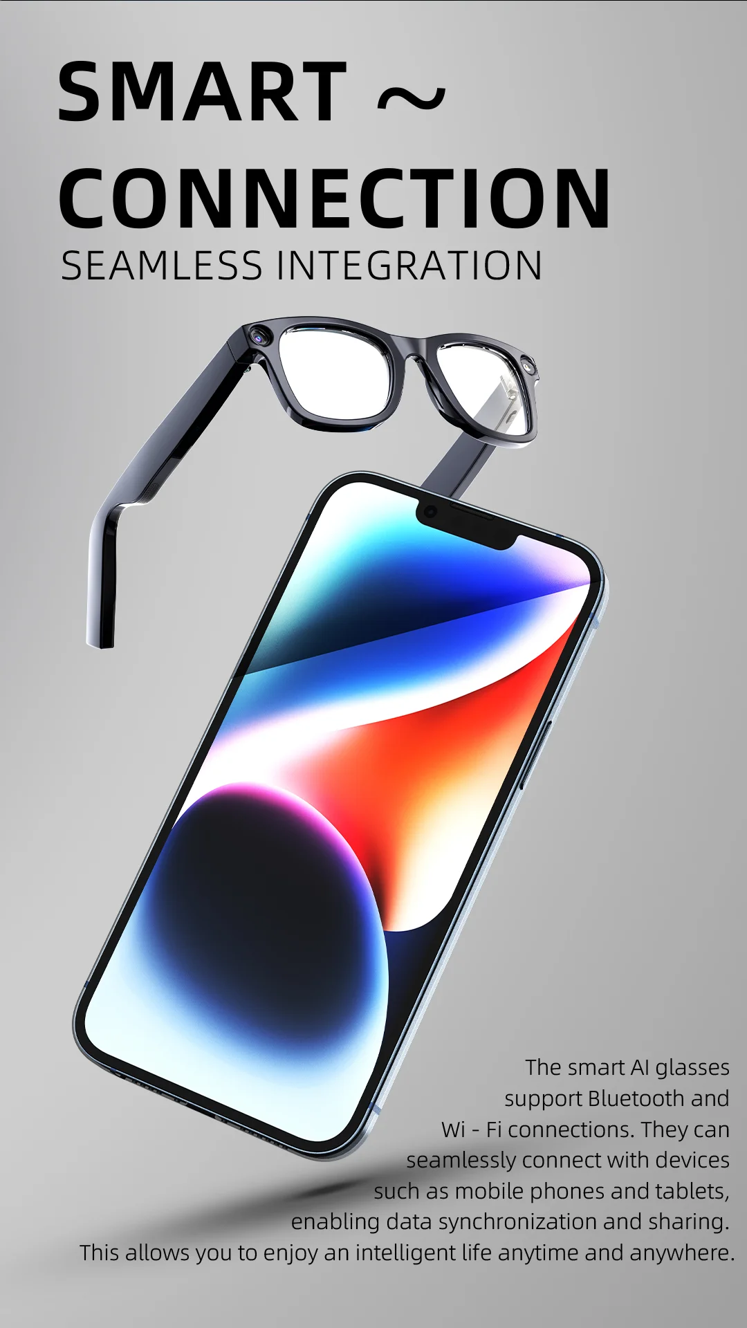 Sanvnet 2025 Smart Glasses 800W HD Camera WIFI Gesture Control Music Transfer ChatGPT Men Women Smart Wearable Headset