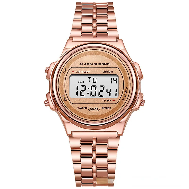 Fashion Stainless Steel Digital Wrist Watch for Men Casio F91 Style