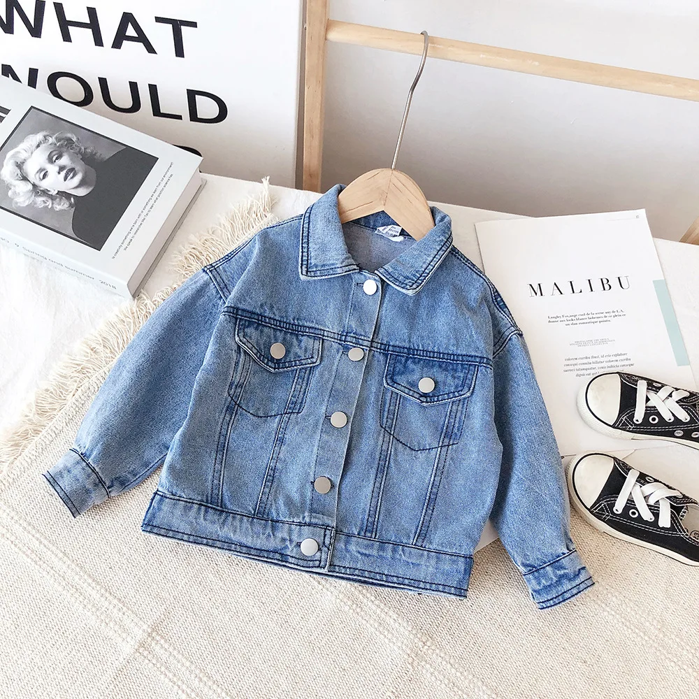 Children's Cute Animal Print Denim Top Clothes Latest Girls Baby Fashion  Casual Jacket for 2-7 Years